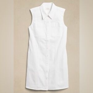 Banana Republic Factory Denim Seamed Mini Dress – White